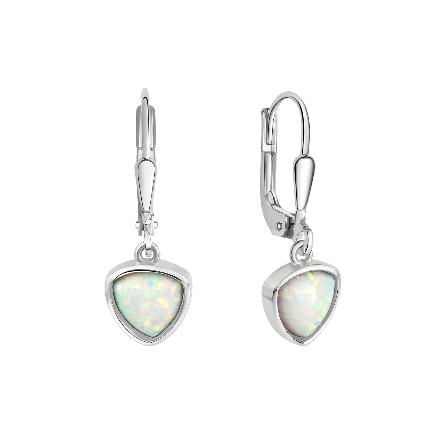 Ohrhänger 925/- Sterling Silber Rhodiniert 2,6cm synth. Opal