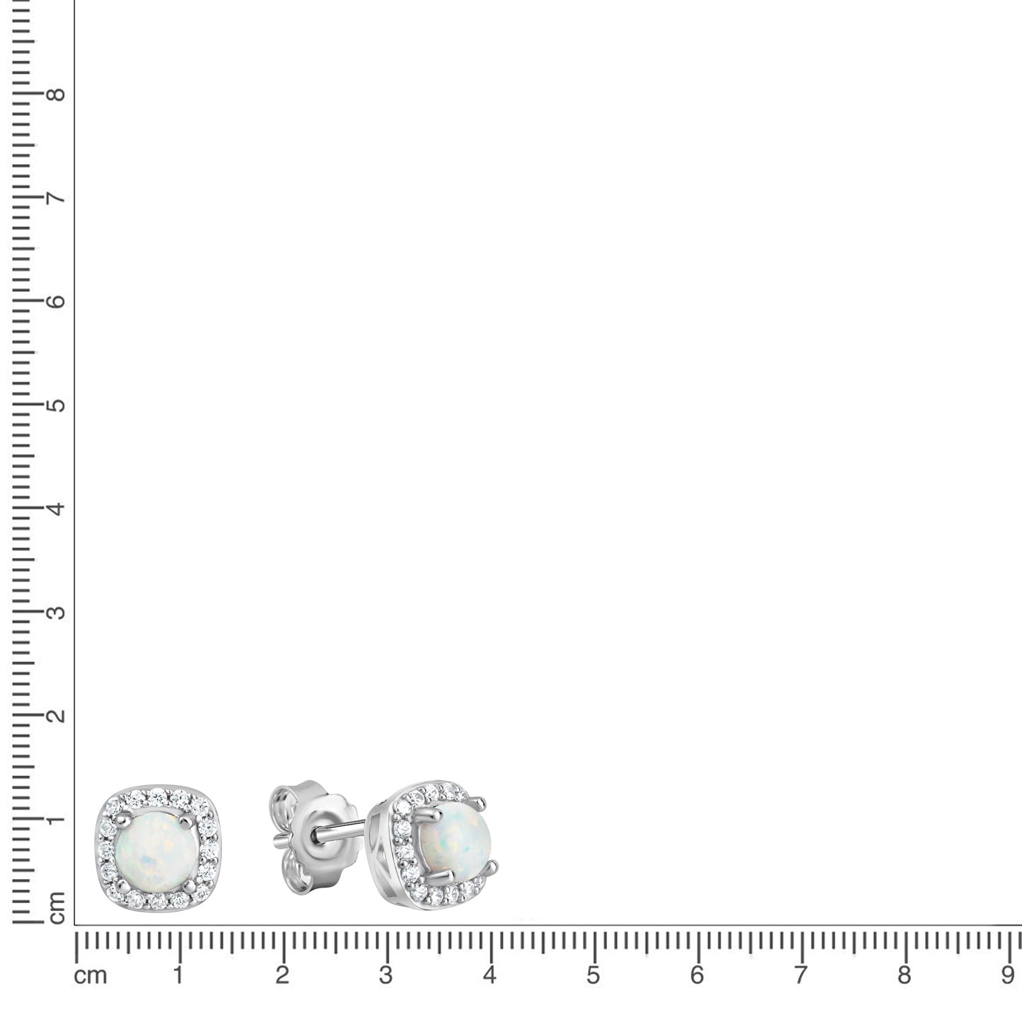 Ohrstecker 925/- Sterling Silber Rhodiniert 0,7cm synth. Opal
