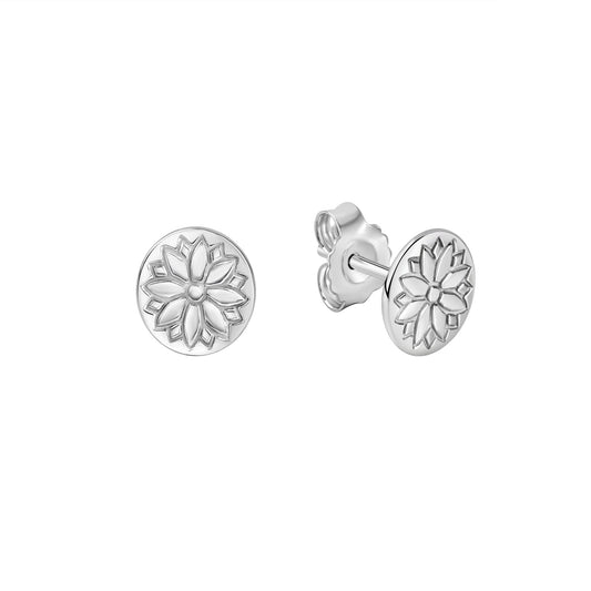 Ohrstecker aus 925/- Sterling Silber rhodineirt Motiv Blume glanz