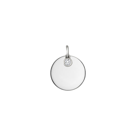 Anhänger aus 925/- Sterling Silber rhodiniert mit 1 weißen Zirkonia