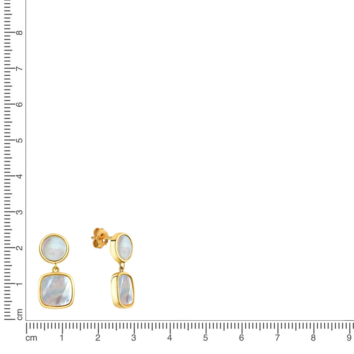 Ohrstecker 925/- Sterling Silber vergoldet 2,3cm Perlmutt