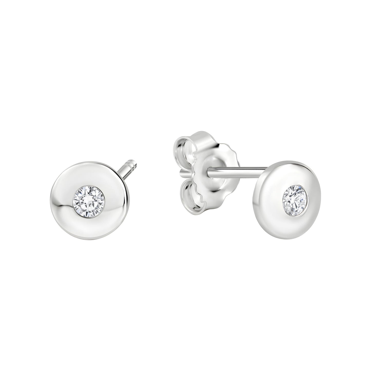Ohrstecker 925/- Sterling Silber rhodiniert Zirkonia