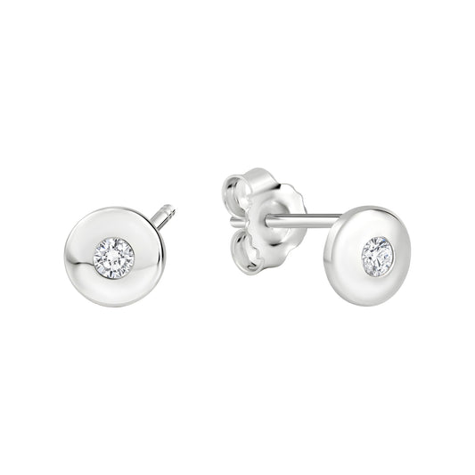 Ohrstecker aus 925/- Sterling Silber rhodiniert glanz 2 Zirkona weiß
