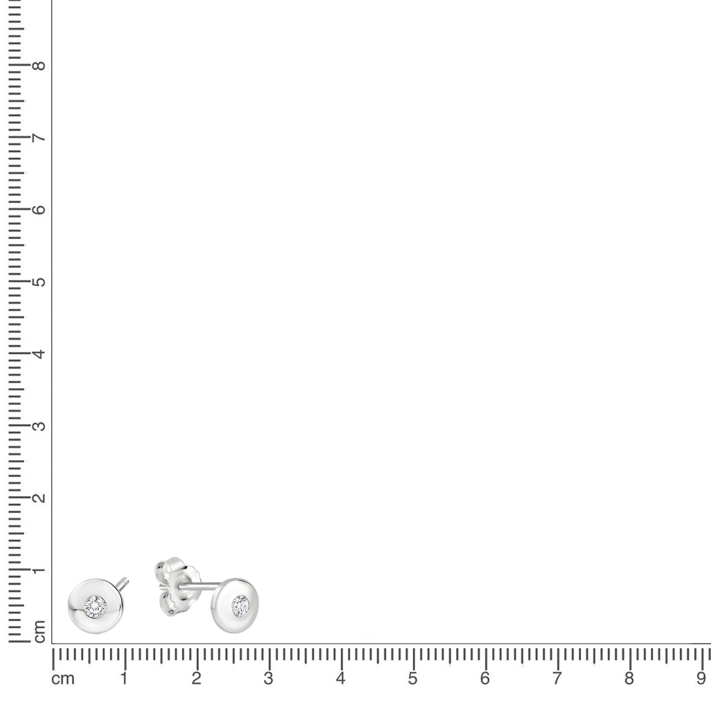 Ohrstecker 925/- Sterling Silber rhodiniert Zirkonia