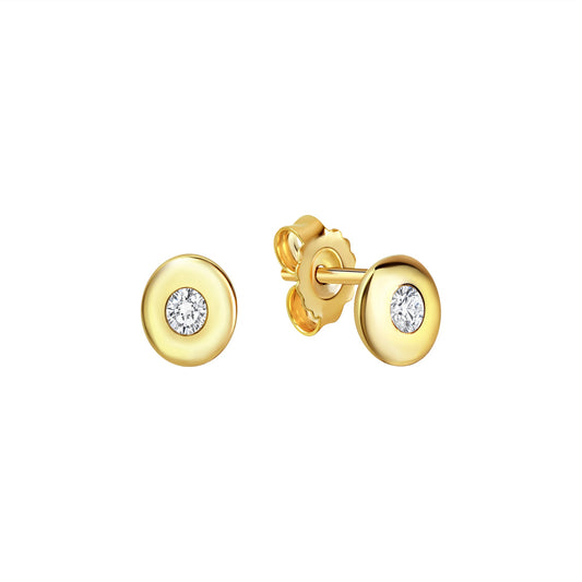 Ohrstecker aus 925/- Sterling Silber vergoldet 2 Zirkonia weiß