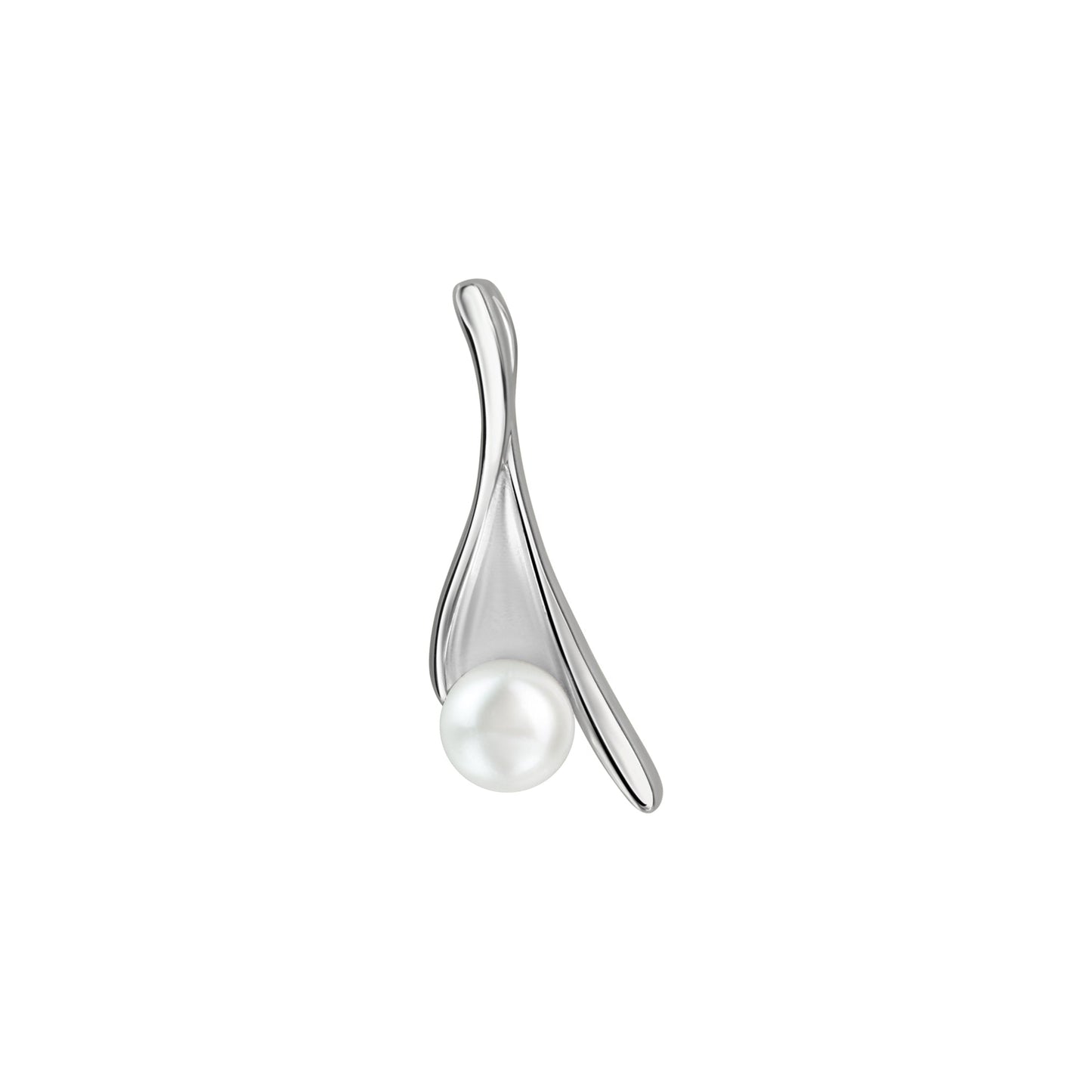 Anhänger 925/- Sterling Silber Rhodiniert 2,5cm Süßwasserzuchtperle