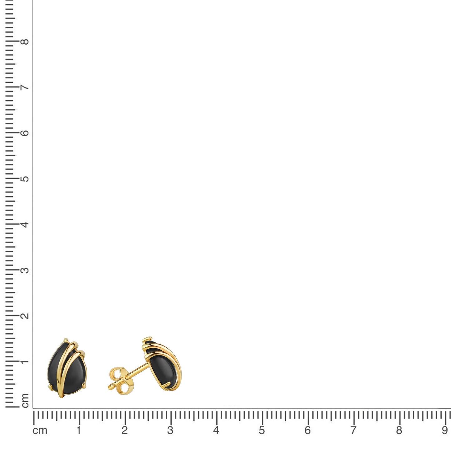 Ohrstecker 375/- Gold 1,1cm Onyx
