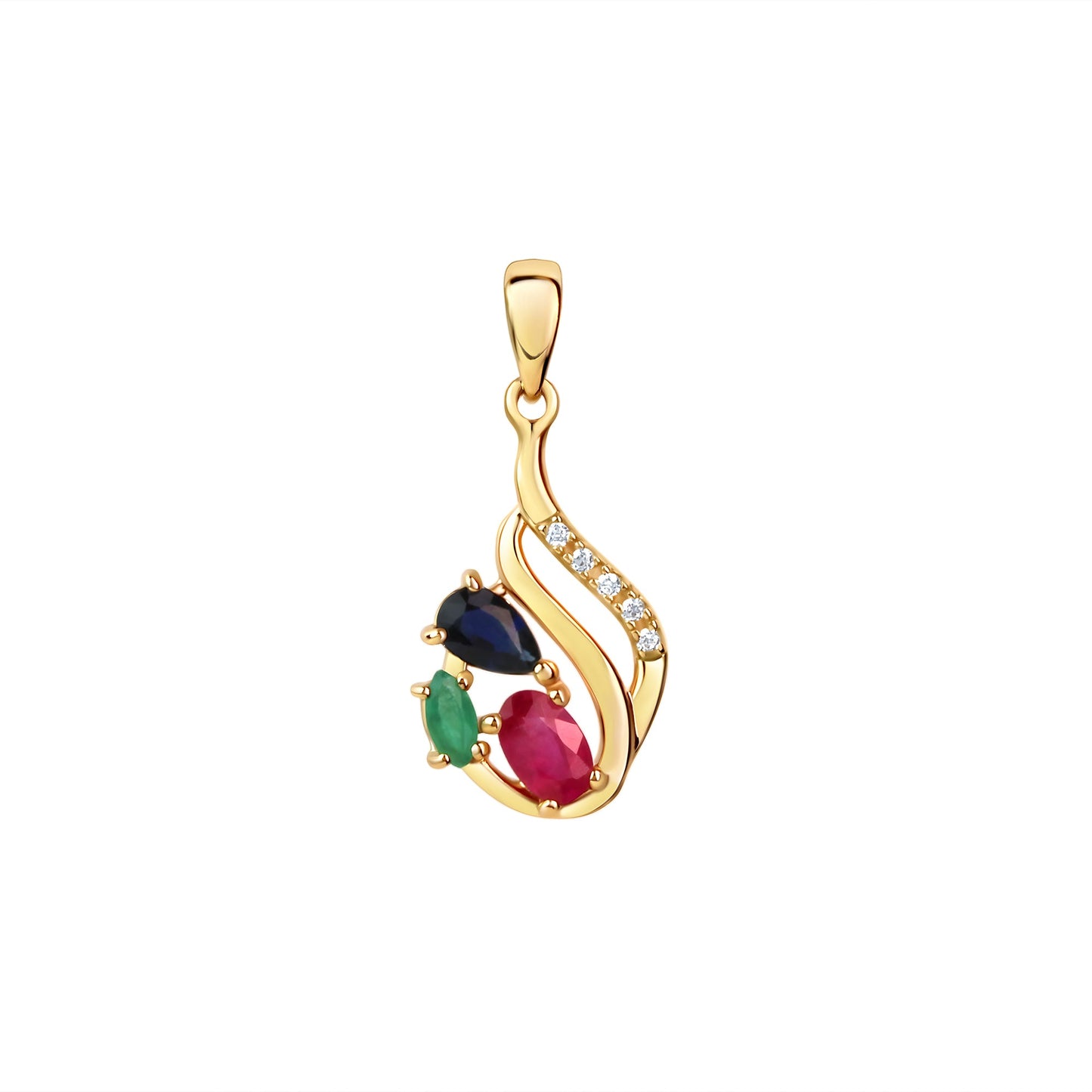 Anhänger 375/- Gold 2,3cm Zirkonia