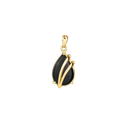Anhänger aus 375/- Gelbgold glanz mit 1 Onyx