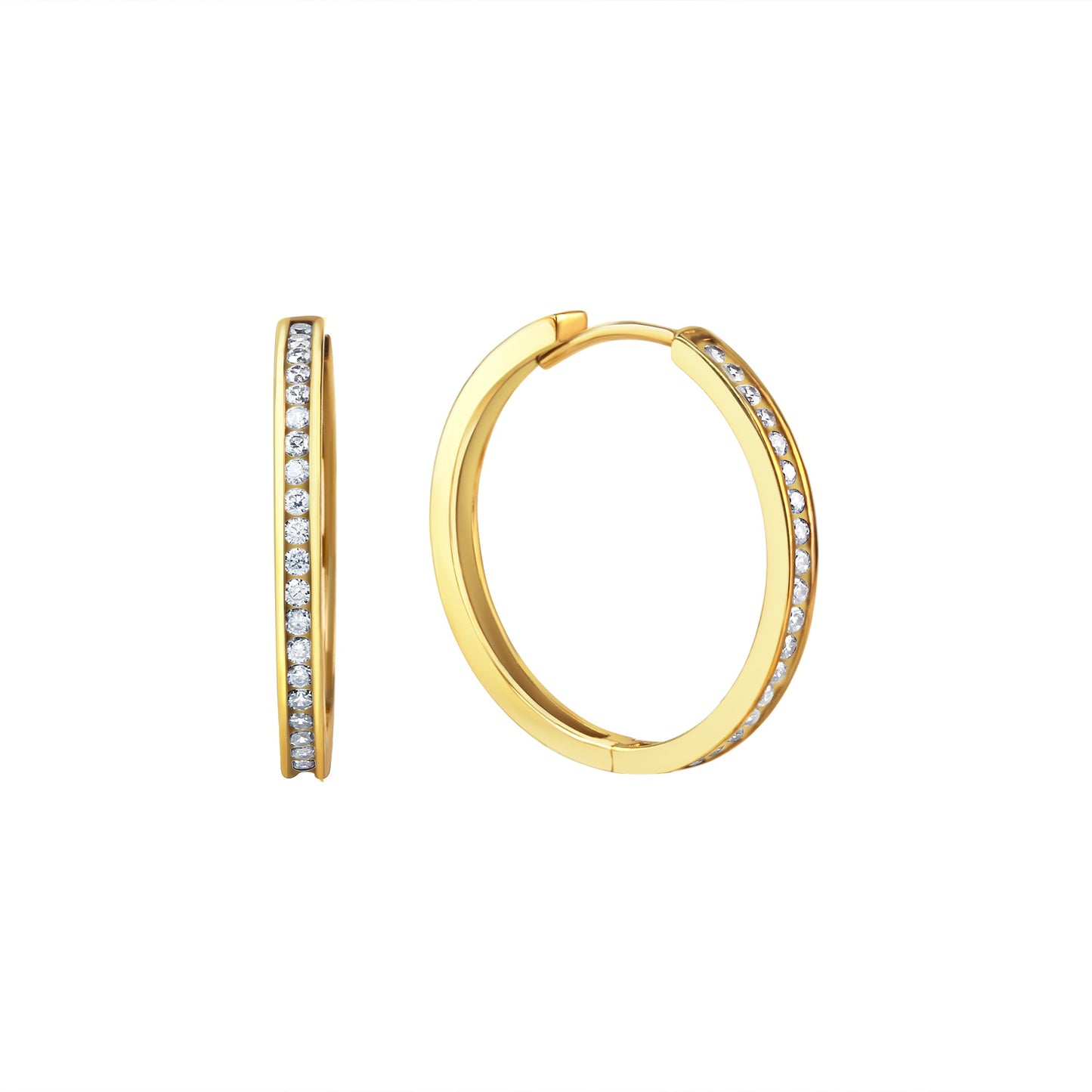 Creolen 375/- Gold 2,2cm Zirkonia