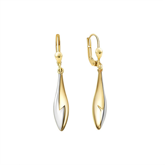 Ohrhänger aus 375/- Gelbgold bicolor glänzend