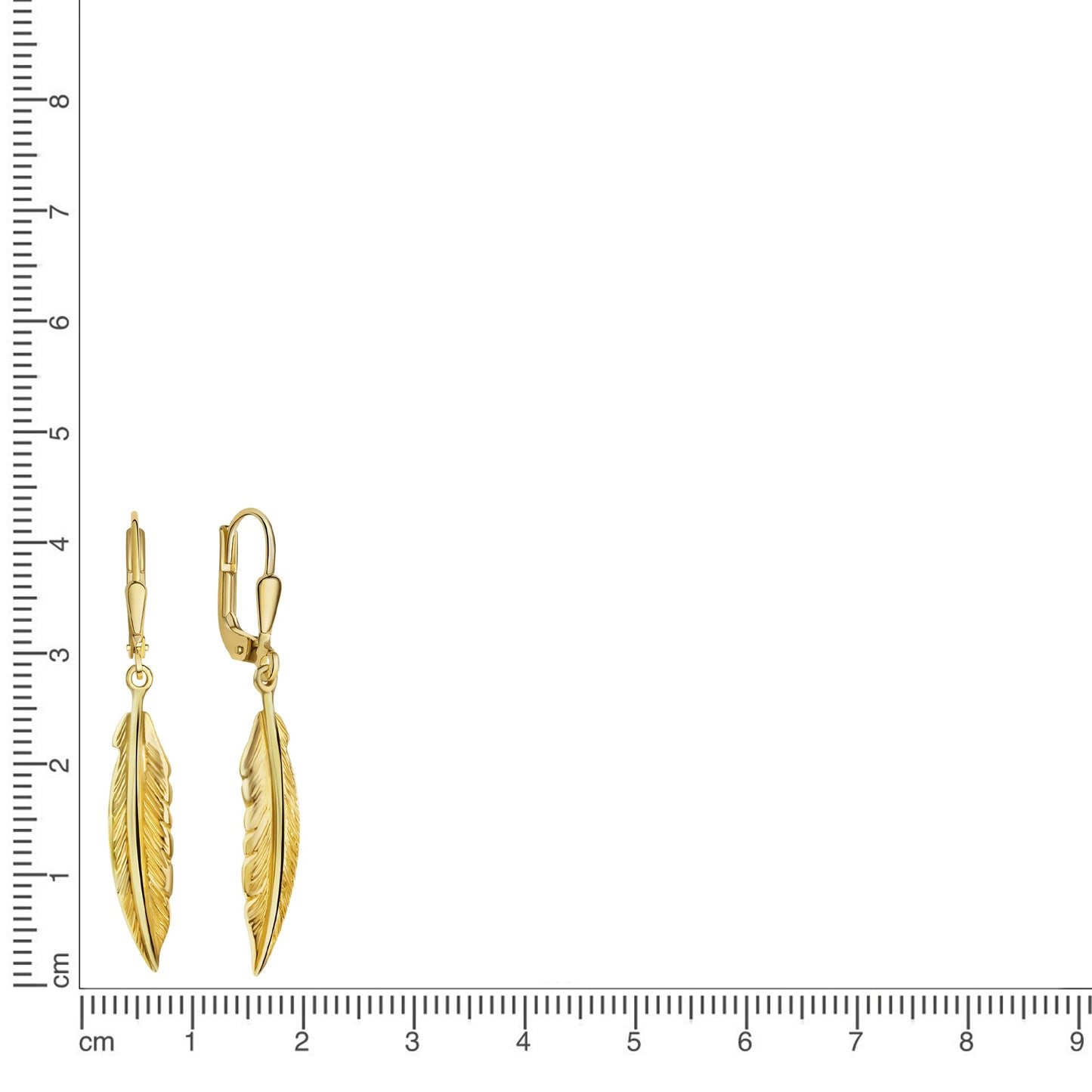 Ohrhänger 375/- Gold rhodiniert (teil) 4,2cm