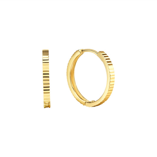 Klappcreolen aus 375/- Gelbgold diamantiert Ø 17mm