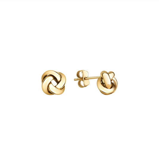 Ohrstecker aus 375/- Gelbgold glänzend Knoten Ø 9mm