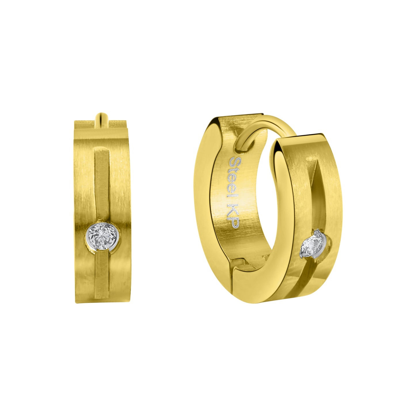 Creolen Edelstahl 1,3cm Zirkonia