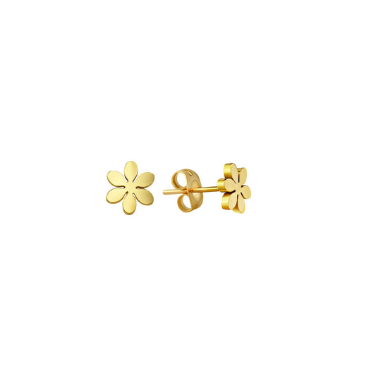 Ohrstecker aus Edelstahl mit gelber PVD-Beschichtung Motiv Blume