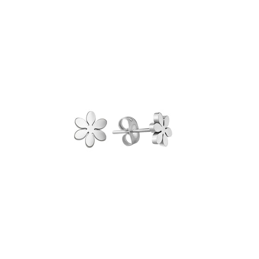 Ohrstecker aus Edelstahl glanz Motiv Blume