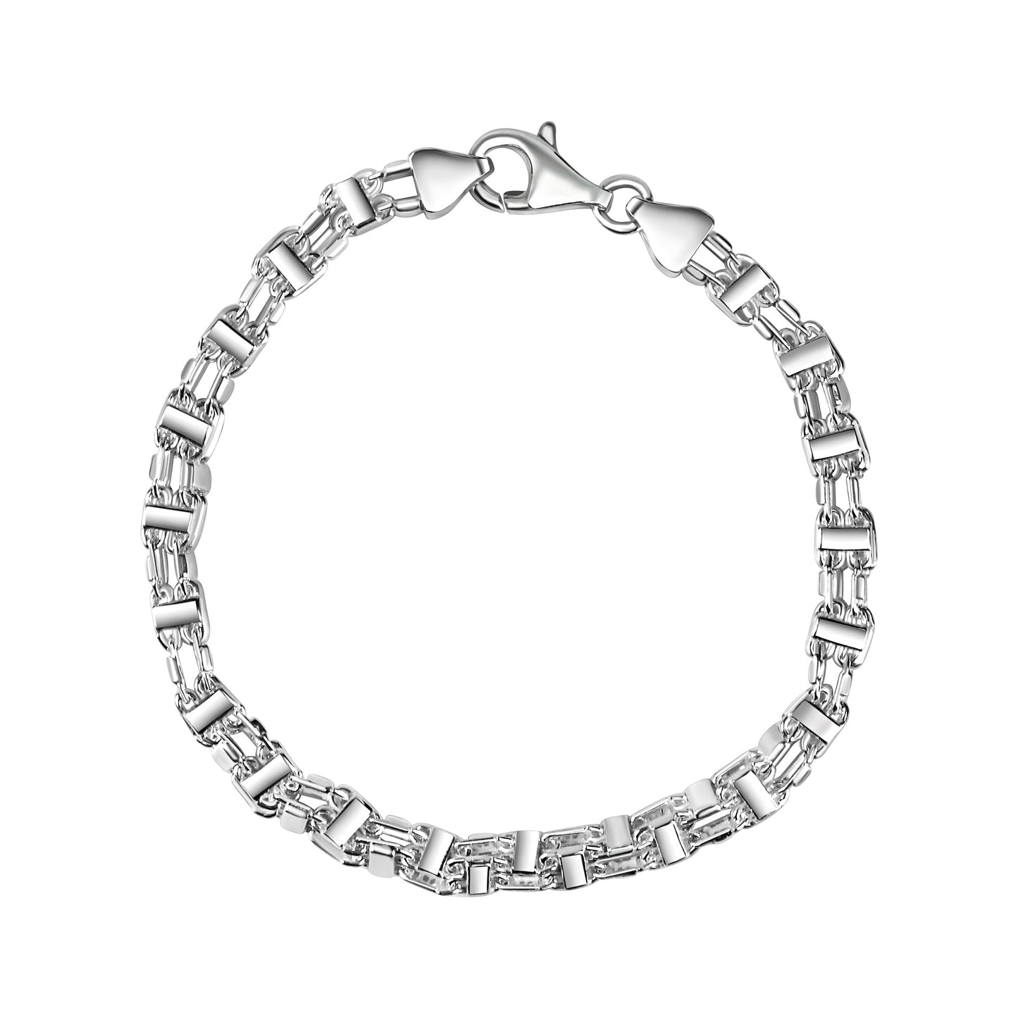 Armband Käfigkette 925/- Sterling Silber versilbert 19cm