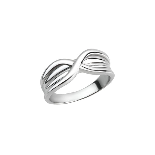 Damenring aus 925/- Sterling Silber rhodiniert geschwungenes Design