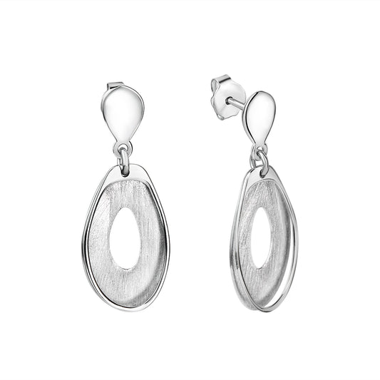 Ohrstecker aus 925/- Sterling Silber rhodiniert glanz/matt