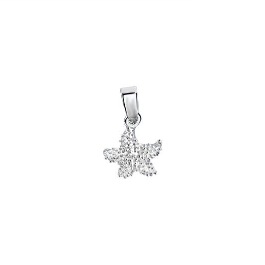 Anhänger aus 925/- Sterling Silber rhodiniert Seestern strukturiert