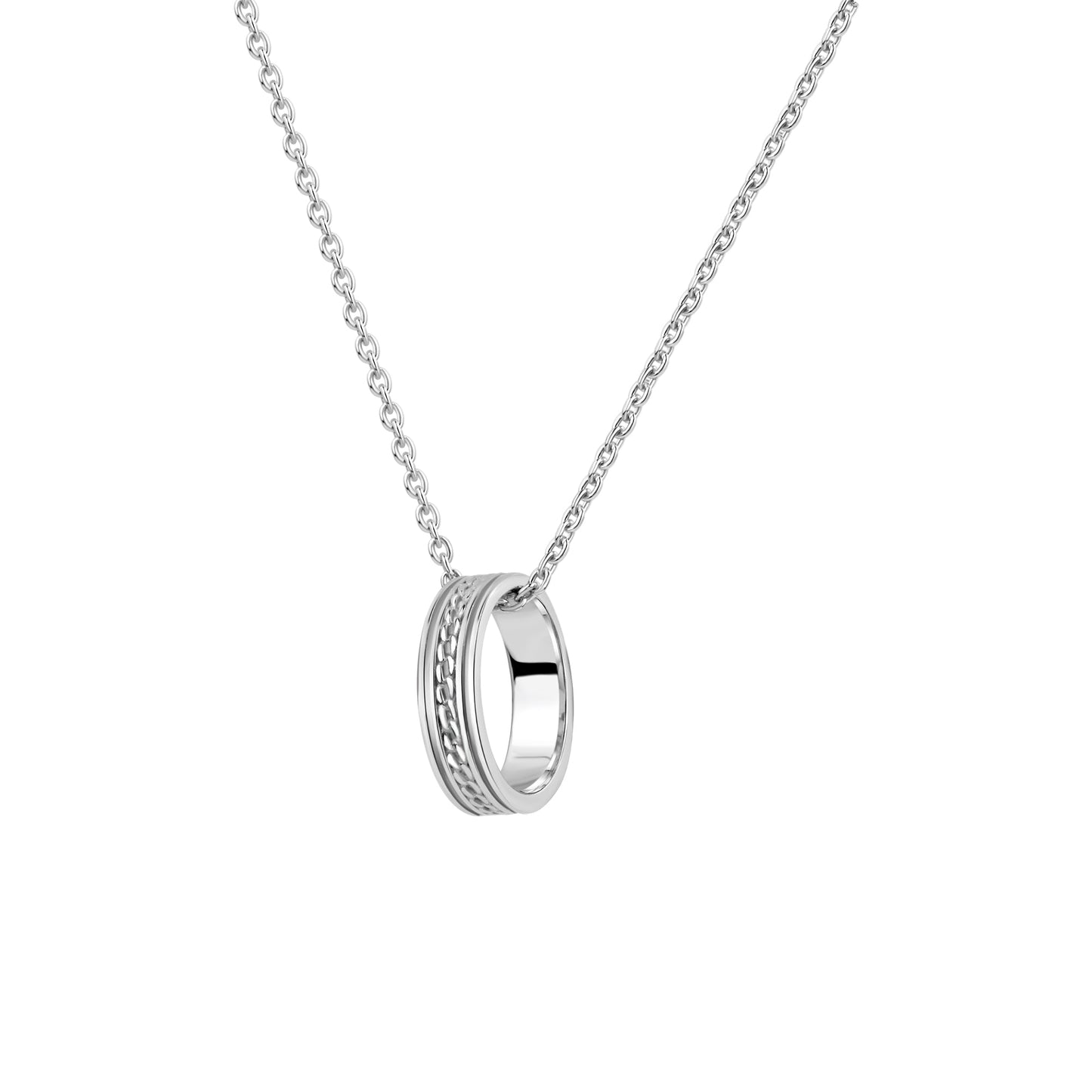 Anhänger mit Kette Ankerkette 925/- Sterling Silber Rhodiniert 50cm