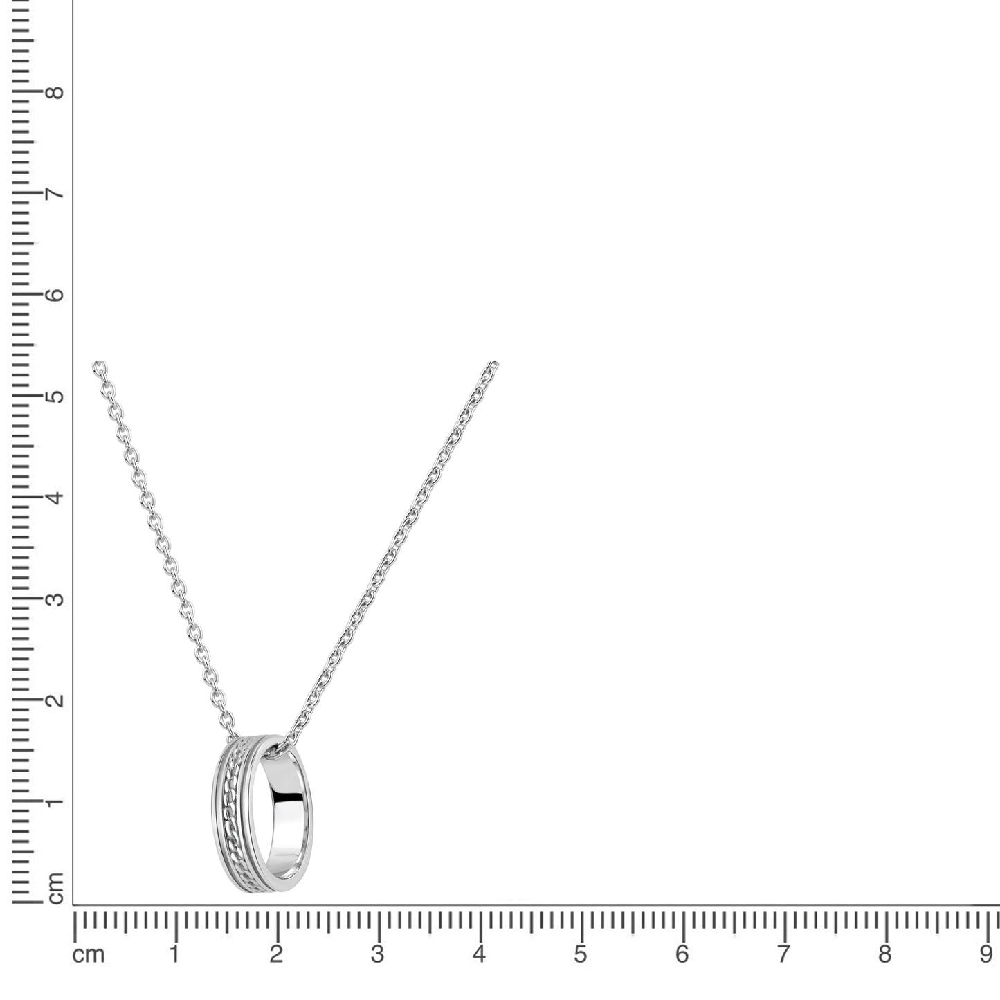 Anhänger mit Kette Ankerkette 925/- Sterling Silber Rhodiniert 50cm