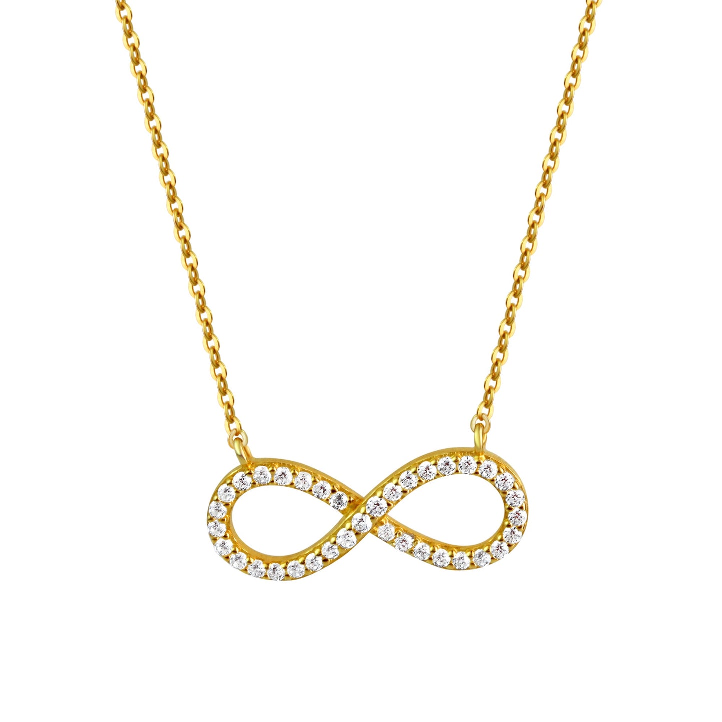 Anhänger mit Kette Ankerkette 925/- Sterling Silber Vergoldet 45,0cm Zirkonia