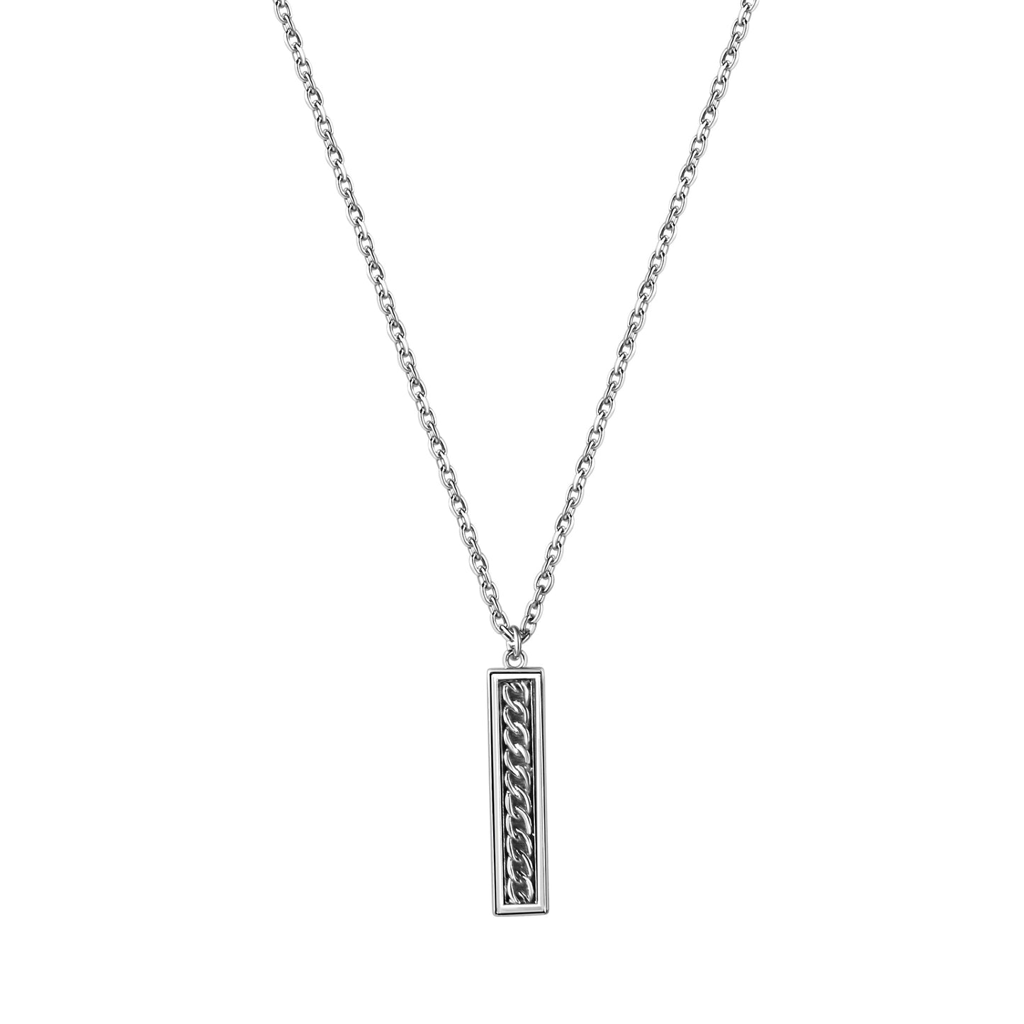 Anhänger mit Kette Ankerkette 925/- Sterling Silber rhodiniert 50cm