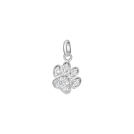 Anhänger aus 925/- Sterling Silber rhodiniert glanz Motiv Pfote 28 weiße Zirkonia