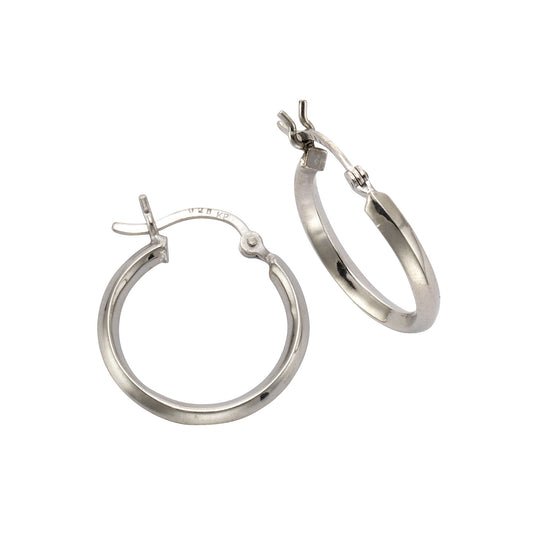 Creolen aus 925/- Sterling Silber rhodiniert Ø 20 mm 3-Kant