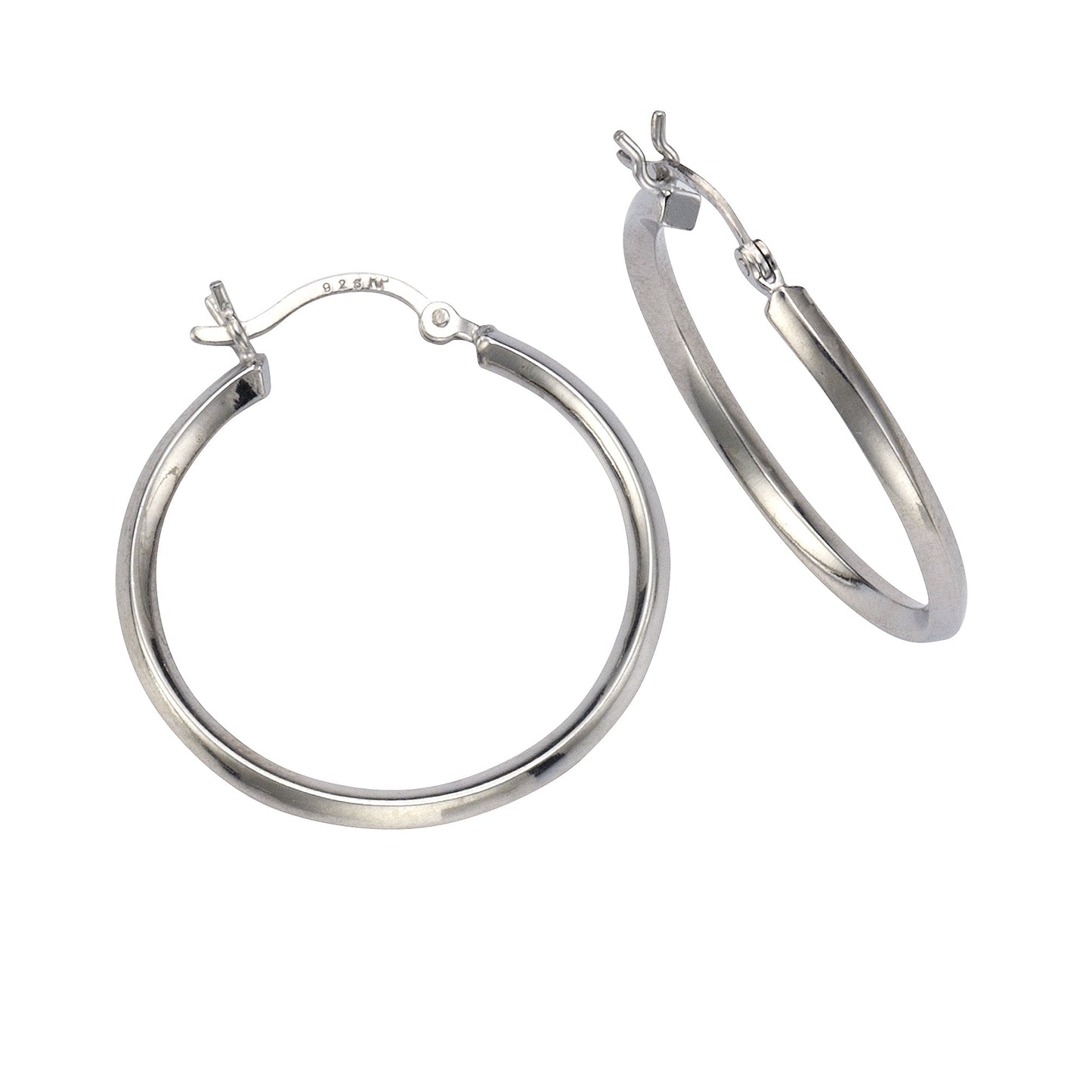 Creolen 925/- Sterling Silber Rhodiniert 3,0cm