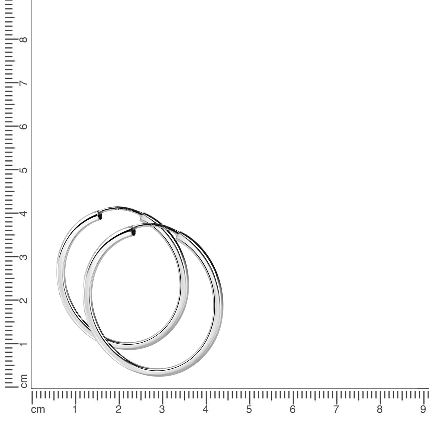 Creolen 925/- Sterling Silber Rhodiniert 5,0cm