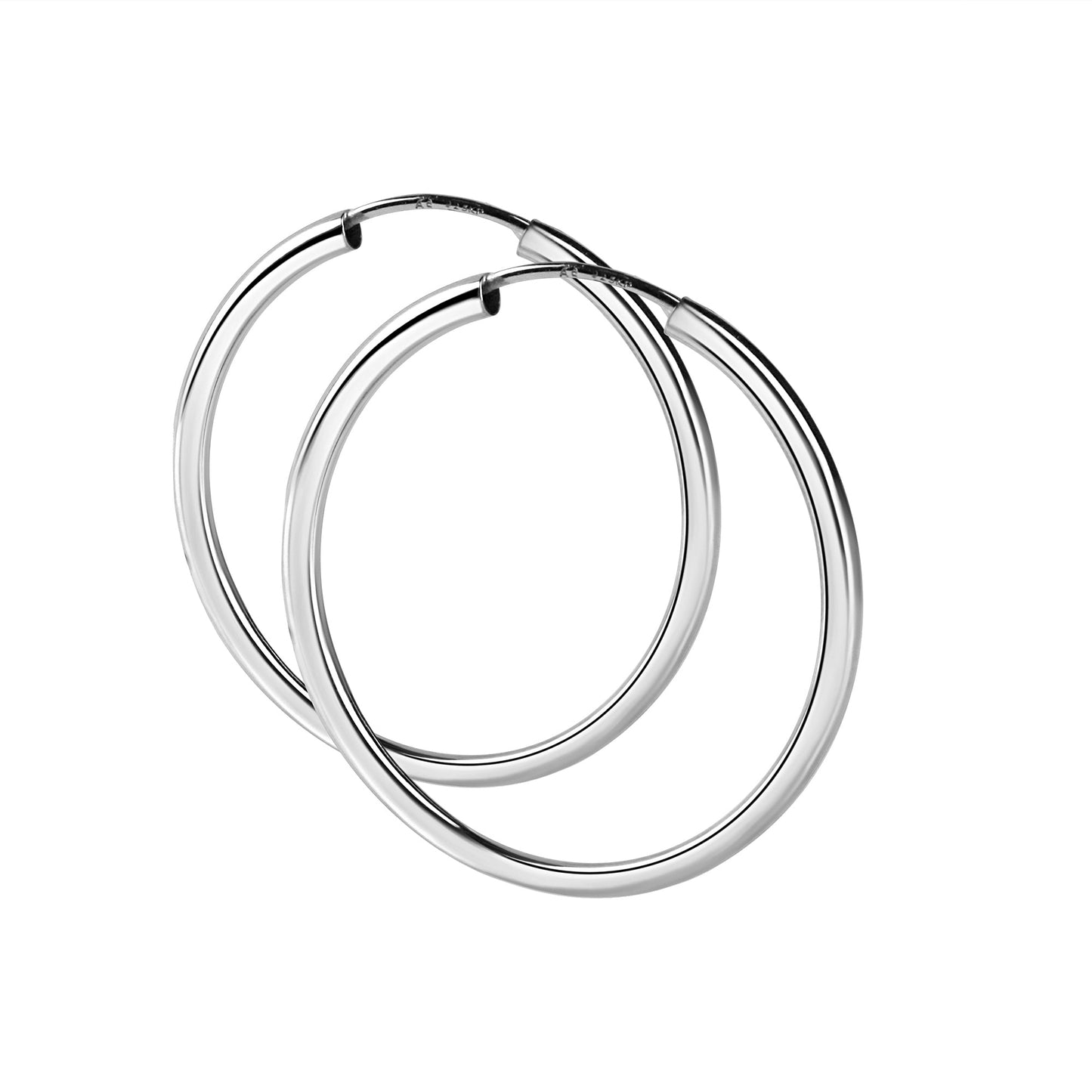 Creolen 925/- Sterling Silber Rhodiniert 5,0cm
