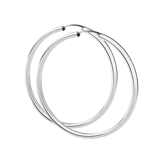 Creolen aus 925/- Sterling Silber rhodiniert glanz Ø 60mm