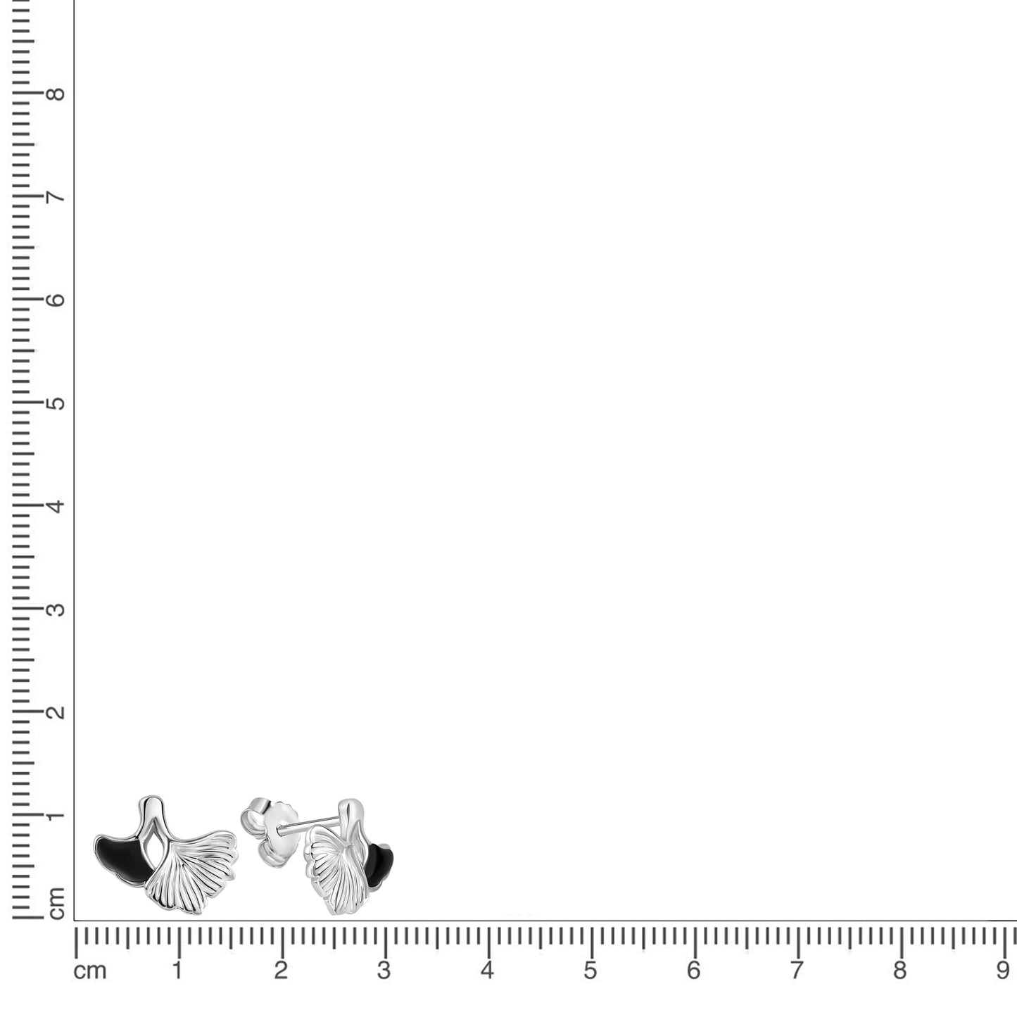 Ohrstecker 925/- Sterling Silber Rhodiniert 1,1cm Onyx