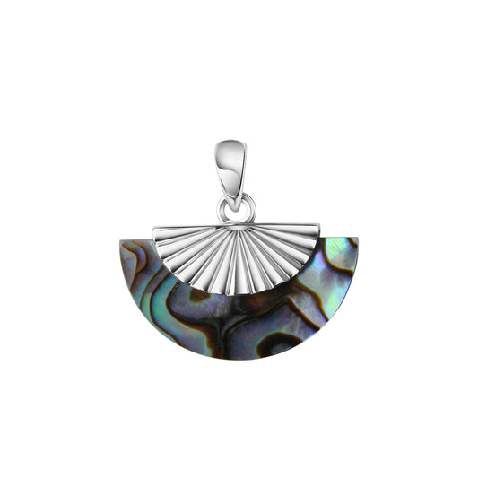 Anhänger aus 925/- Sterling Silber rhodiniert mit Abalone grün