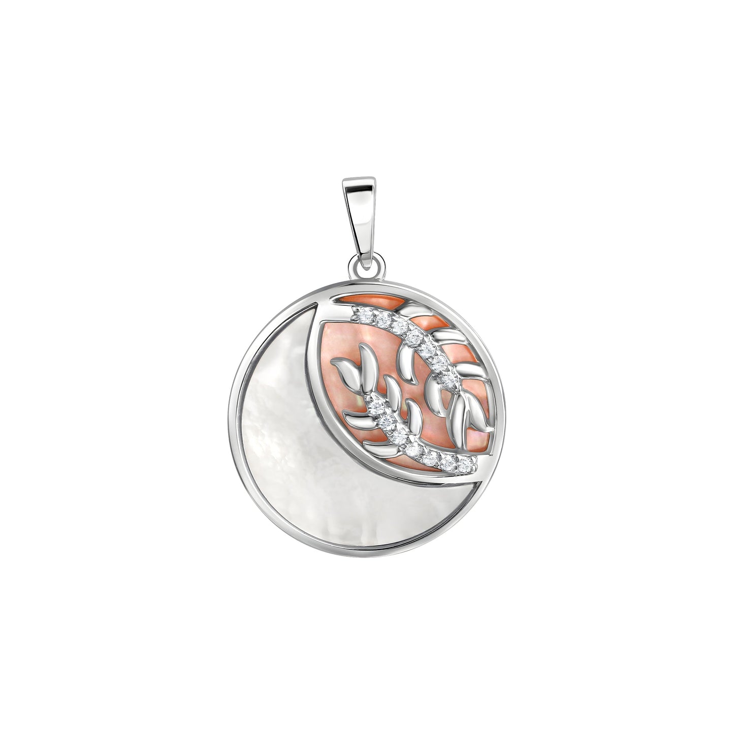 Anhänger 925/- Sterling Silber rhodiniert 2,8cm Perlmutt