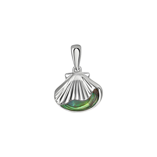 Anhänger aus 925/- Sterling Silber rhodiniert mit Abalone grün