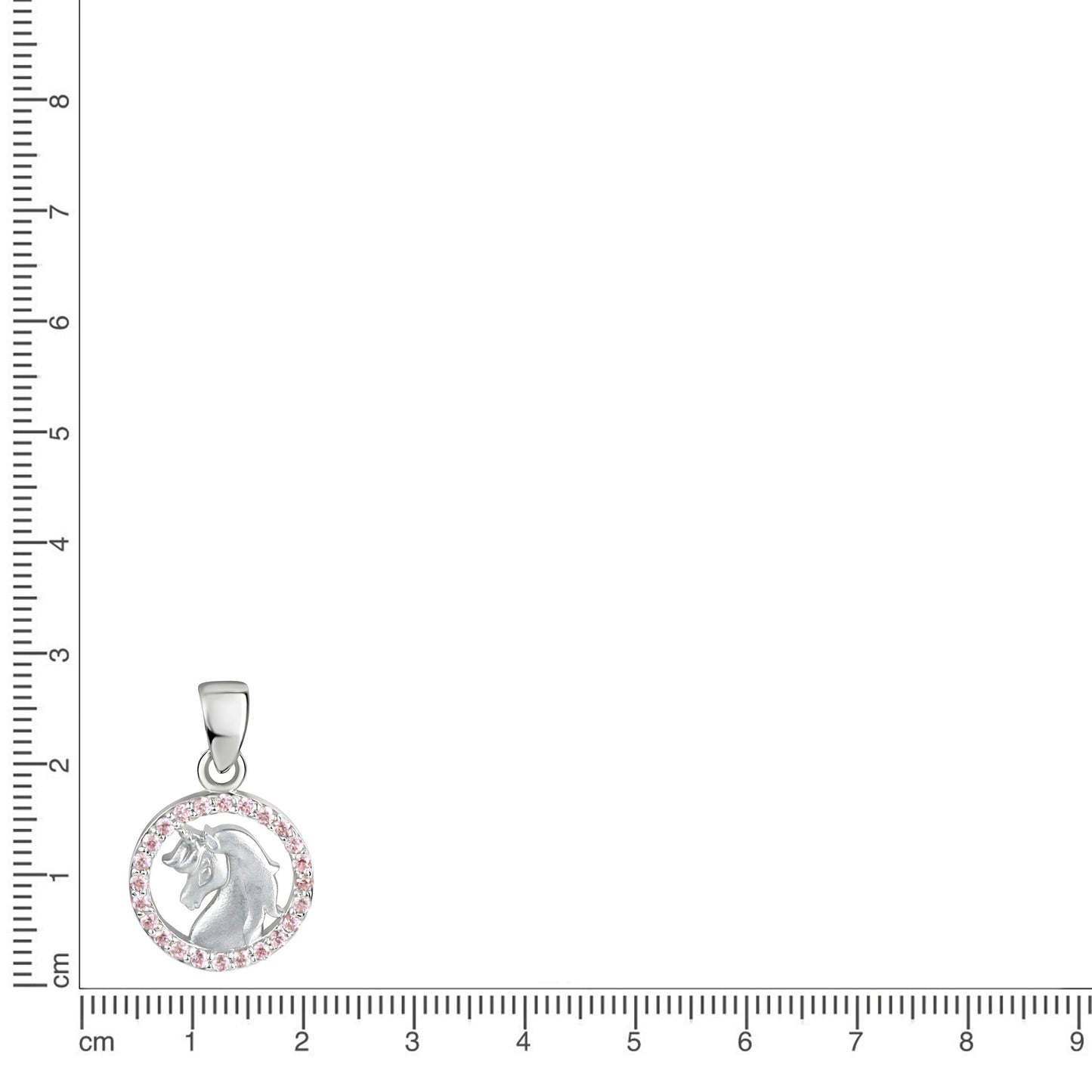 Anhänger 925/- Sterling Silber Rhodiniert 1,7cm Zirkonia
