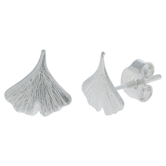 Ohrstecker aus 925/- Sterling Silber rhodiniert glanz Gingkoblatt