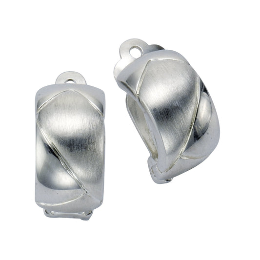 Ohrclip aus 925/- Sterling Silber rhodiniert matt/glanz