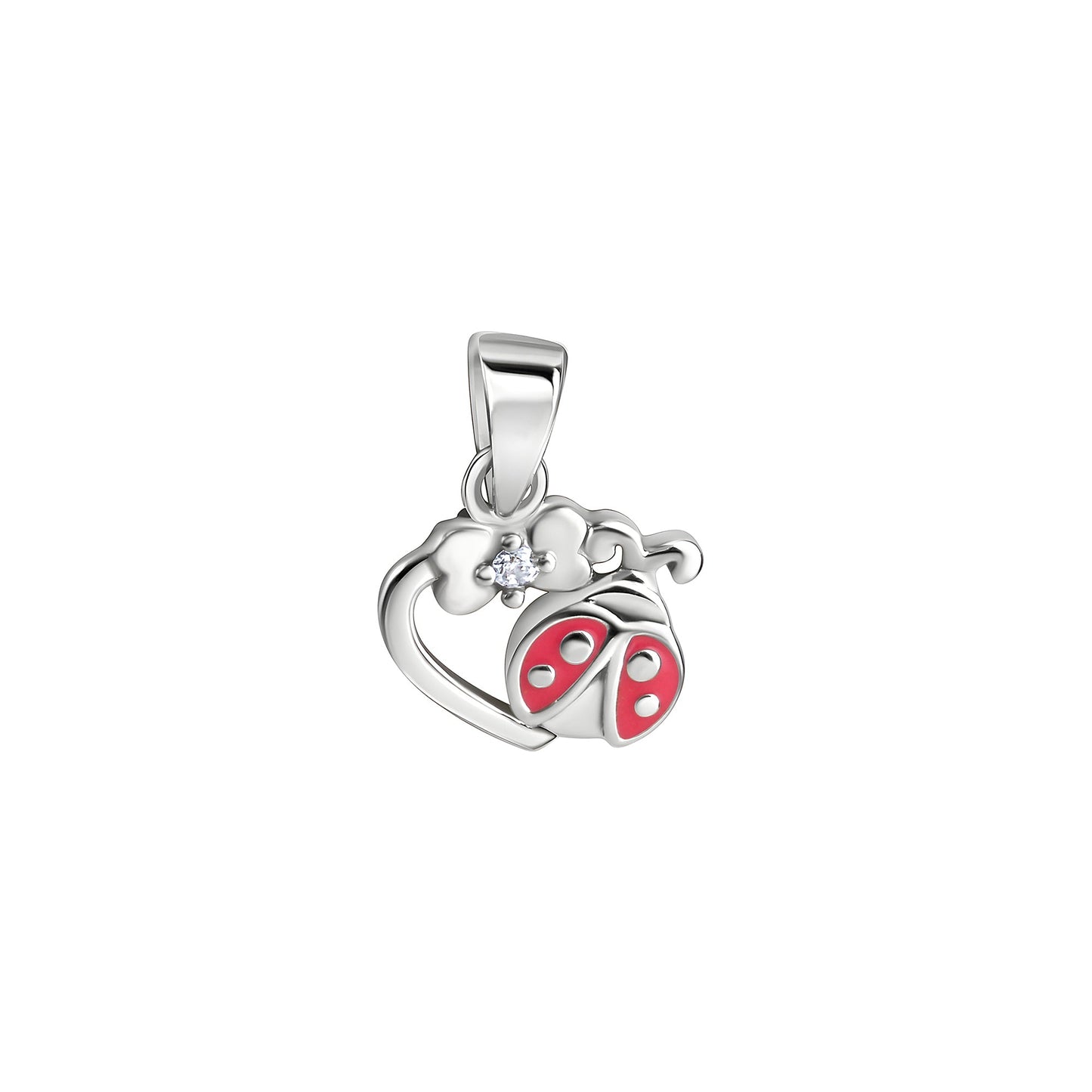 Anhänger 925/- Sterling Silber Rhodiniert 1,5cm Zirkonia