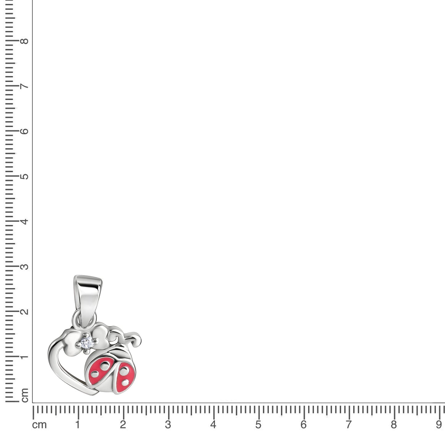 Anhänger 925/- Sterling Silber Rhodiniert 1,5cm Zirkonia