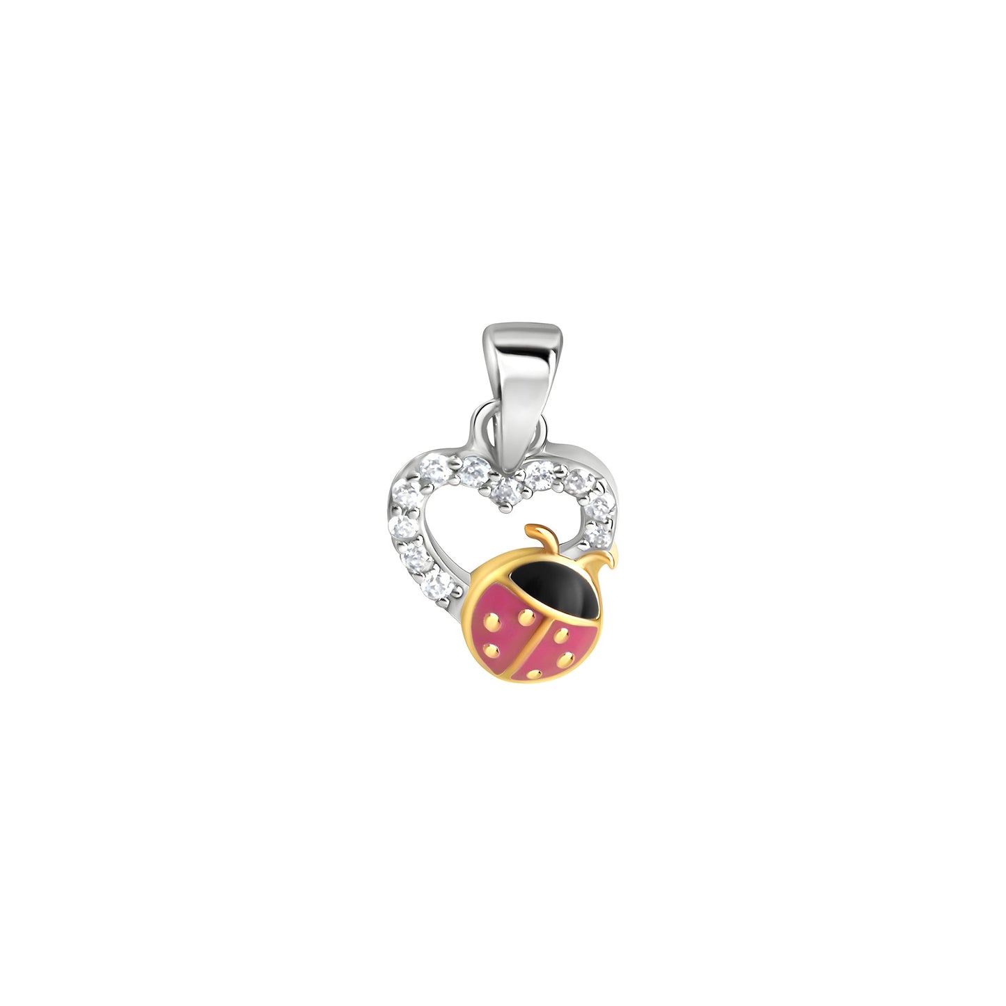 Anhänger 925/- Sterling Silber vergoldet (teil) 1,5cm Zirkonia