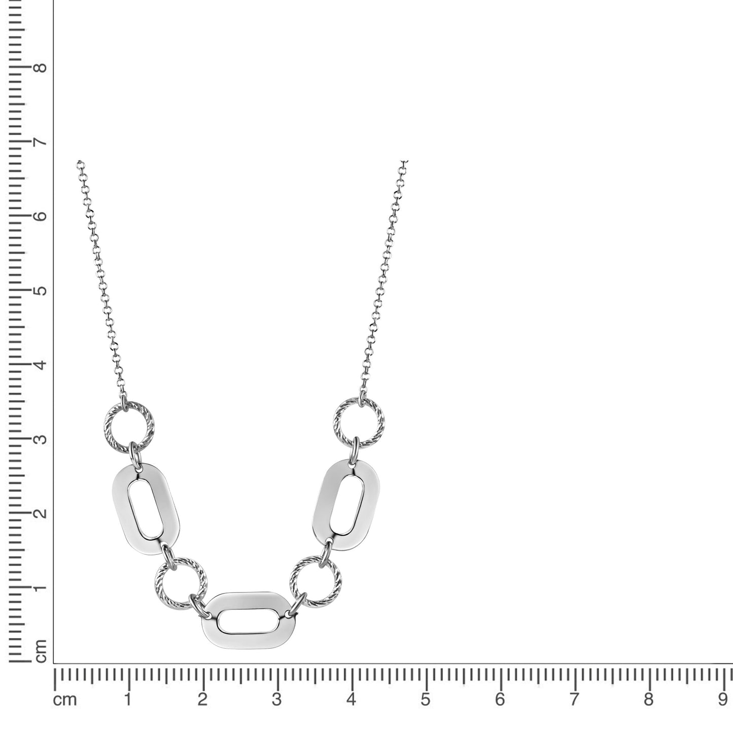 Kette Fantasiekette 925/- Sterling Silber rhodiniert 45,0cm