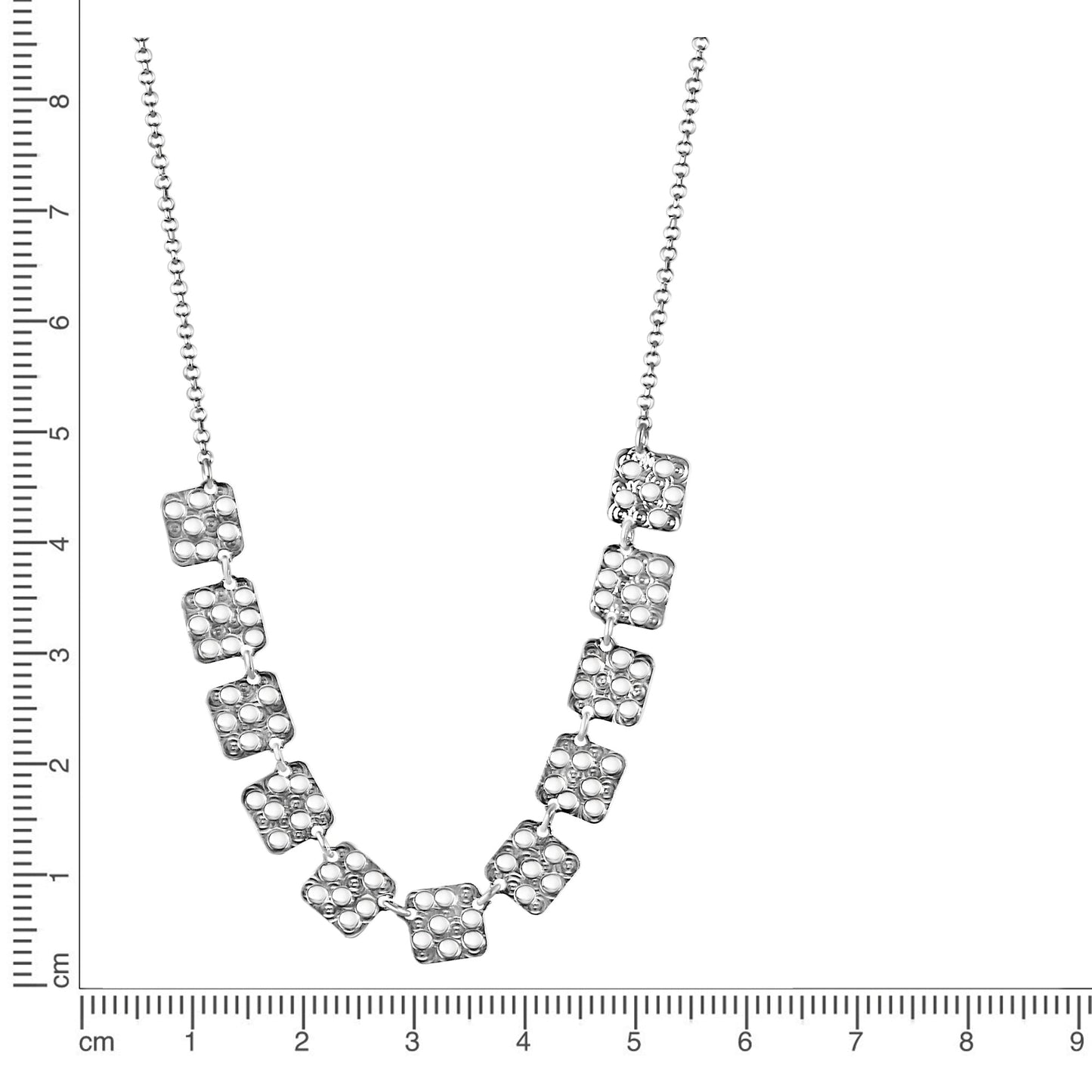 Kette Fantasiekette 925/- Sterling Silber Rhodiniert 45,0cm
