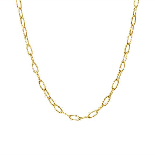 Collier aus 375/- Gelbgold glanz Gliederkette oval 45cm lang
