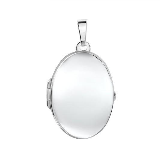 Medaillon aus 925/- Sterling Silber rhodiniert Oval aufklappbar