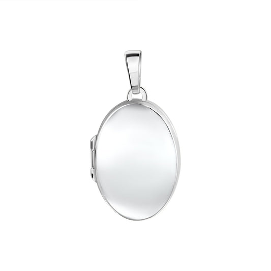 Medaillon aus 925/- Sterling Silber rhodiniert oval glanz